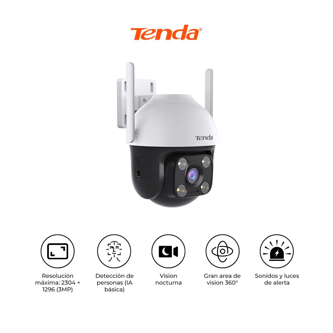 Cámara de seguridad Tenda CH3-WCA WiFi 3MP PTZ 360° Exterior